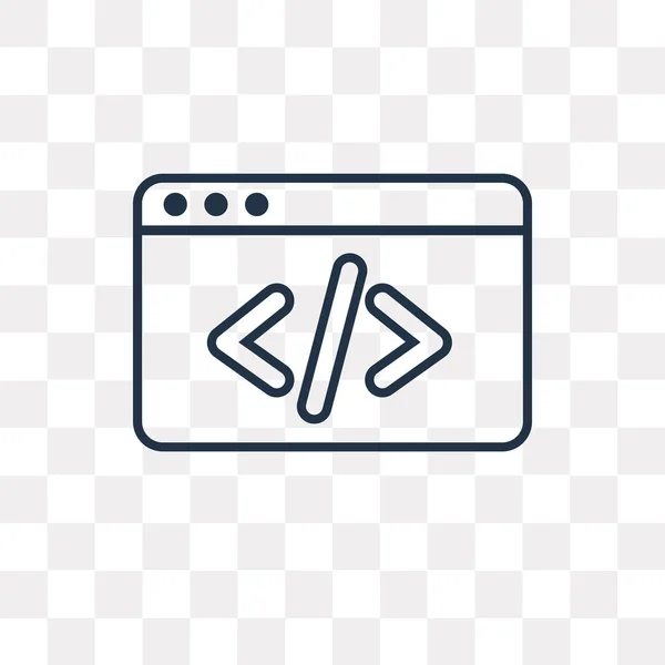 Clean Code Vector Outline Icon Isoliert Auf Transparentem Hintergrund Qualitativ — Stockvektor