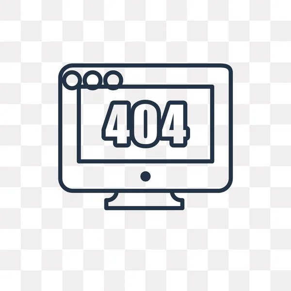 Erro 404 Ícone Contorno Vetorial Isolado Fundo Transparente Conceito Transparência — Vetor de Stock