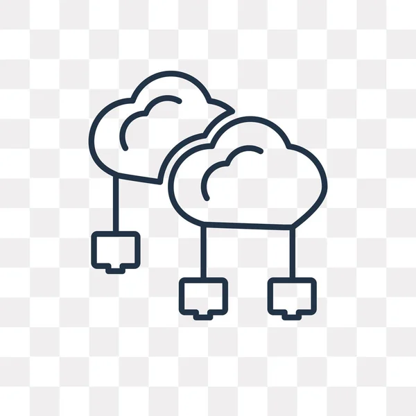 Cloud Computing Vektor Outline Symbol Isoliert Auf Transparentem Hintergrund Qualitativ — Stockvektor