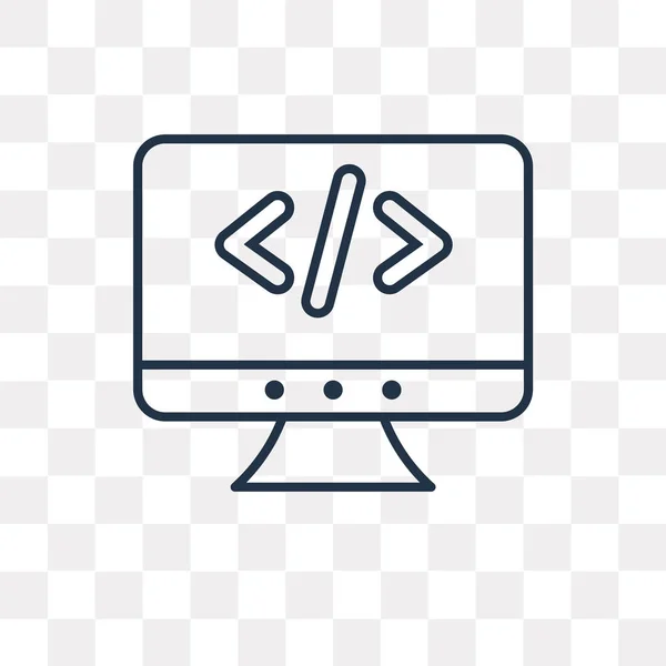 Codierung Vektor Outline Symbol Isoliert Auf Transparentem Hintergrund Qualitativ Hochwertige — Stockvektor