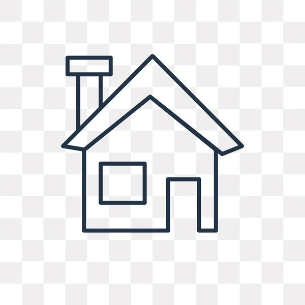 房屋矢量轮廓图标隔离在透明的背景下 高品质的线性房子透明度概念可以使用网络和移动 — 图库矢量图片