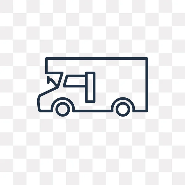 Moving Truck Vector Overzicht Pictogram Geïsoleerd Transparante Achtergrond Hoge Kwaliteit — Stockvector