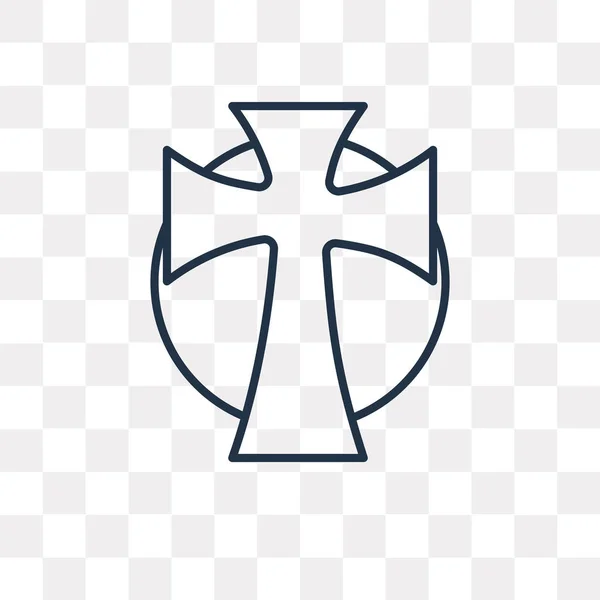 Кельтский Кросс Векторный Контур Значок Изолирован Прозрачном Фоне Высокое Качество — стоковый вектор