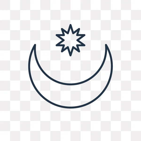 Иконка Вектора Ислама Изолированная Прозрачном Фоне Высококачественная Линейная Концепция Прозрачности — стоковый вектор