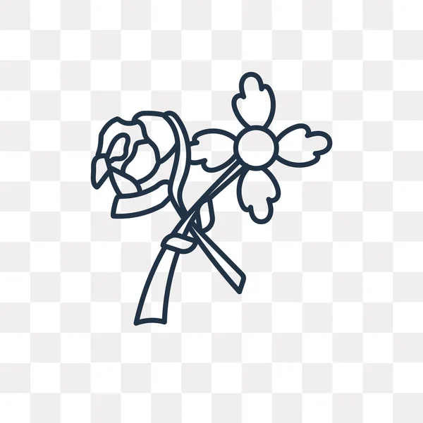 Blume Vektor Umriss Symbol Isoliert Auf Transparentem Hintergrund Hohe Qualität — Stockvektor