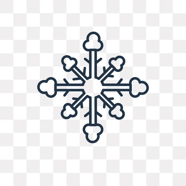 Icono Contorno Vector Copo Nieve Aislado Sobre Fondo Transparente Concepto — Vector de stock