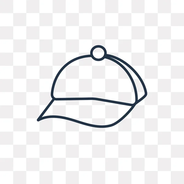 棒球帽矢量轮廓图标隔离在透明的背景下 高品质的线性棒球帽透明度概念可以使用网络和移动 — 图库矢量图片