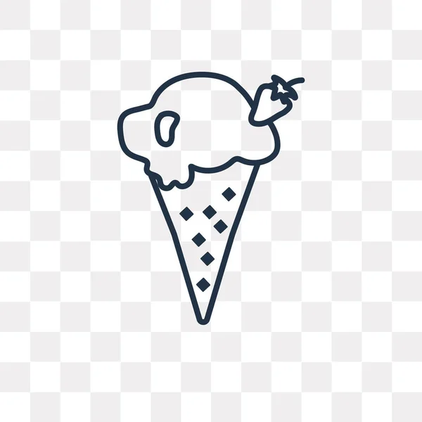 Мороженое Векторный Контур Значок Изолирован Прозрачном Фоне Высокое Качество Линейной — стоковый вектор