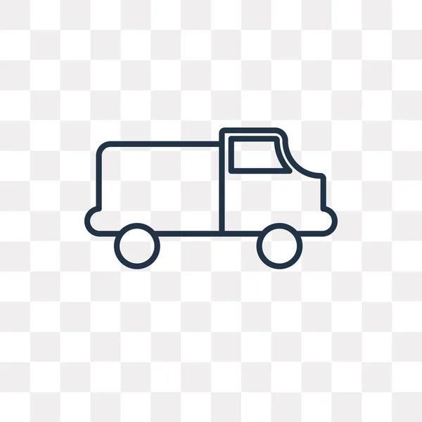 Lieferwagen Vektor Umriss Symbol Isoliert Auf Transparentem Hintergrund Hohe Qualität — Stockvektor
