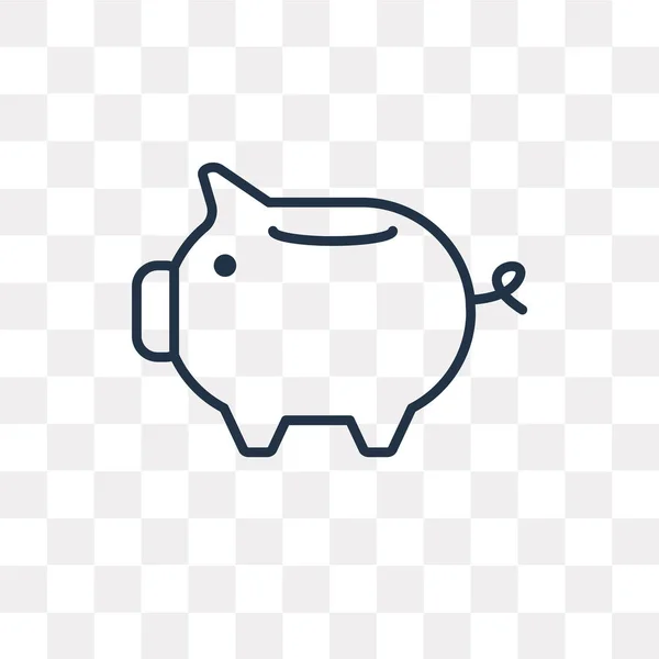 Piggy Bank Icono Contorno Vectorial Aislado Sobre Fondo Transparente Concepto — Archivo Imágenes Vectoriales