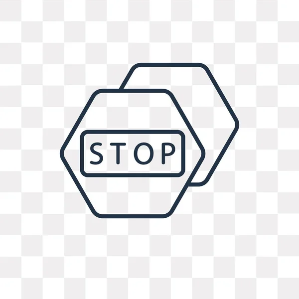 Stop Vector Overzicht Pictogram Geïsoleerd Transparante Achtergrond Hoge Kwaliteit Lineaire — Stockvector