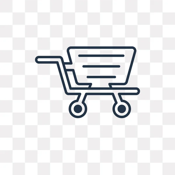 Shopping Cart Vector Overzicht Pictogram Geïsoleerd Transparante Achtergrond Kunnen Hoge — Stockvector