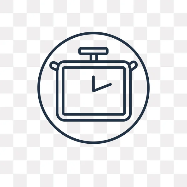 Chronometer Vector Overzicht Pictogram Geïsoleerd Transparante Achtergrond Hoge Kwaliteit Lineaire — Stockvector