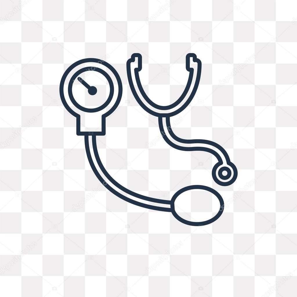 Blood pressure vector outline icon isolated on transparent background, high quality linear Blood pressure transparency concept can be used web and mobile