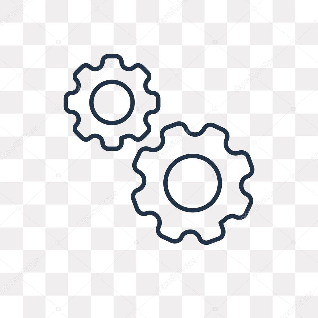 Cogwheel vector outline icon isolated on transparent background, high quality linear Cogwheel transparency concept can be used web and mobile