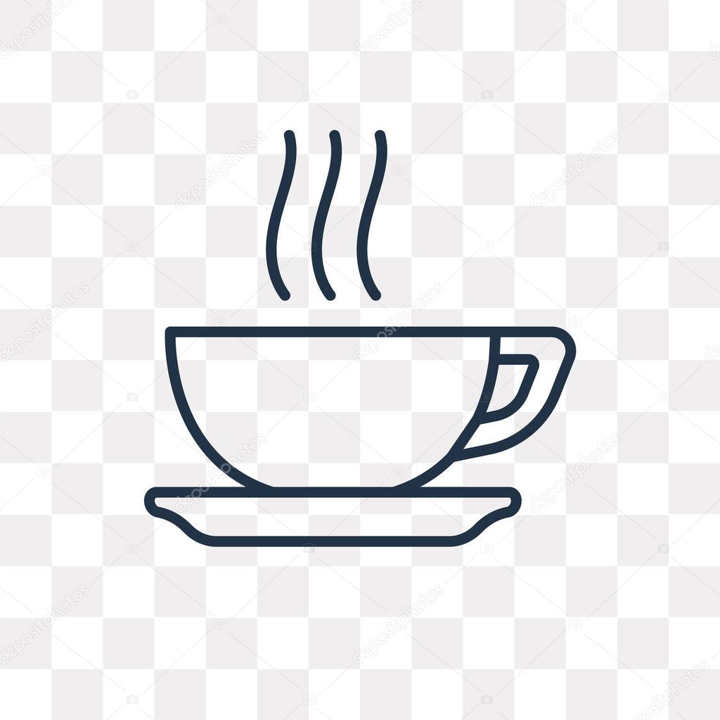 Coffee cup vector outline icon isolated on transparent background, high quality linear Coffee cup transparency concept can be used web and mobile