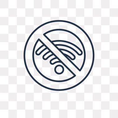 Vektör anahat simgesini şeffaf arka plan üzerinde izole yasak, yüksek kalitede doğrusal yasak saydamlık kavramı kullanılan web ve mobil olabilir