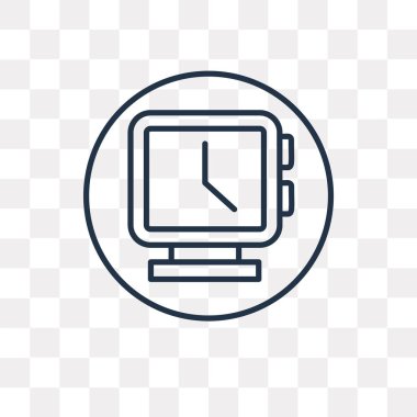 Saydam arka plan üzerinde yüksek kalitede doğrusal saat saydamlık kavramı izole saat vektör anahat simgesi olabilir kullanılan web ve mobil