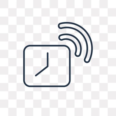 Alarm vektör anahat simgesini şeffaf arka plan üzerinde yüksek kalitede doğrusal Alarm saydamlık kavramı izole olabilir kullanılan web ve mobil