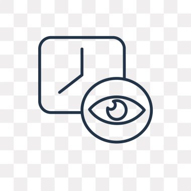 Vizyon vektör anahat simgesini şeffaf arka plan üzerinde yüksek kalitede doğrusal vizyon saydamlık kavramı izole olabilir kullanılan web ve mobil