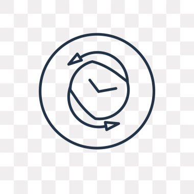 Saydam arka plan üzerinde yüksek kalitede doğrusal saat saydamlık kavramı izole saat vektör anahat simgesi olabilir kullanılan web ve mobil