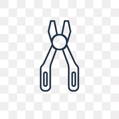 Onarım pense anahat simgesini şeffaf arka plan üzerinde izole vektör, yüksek kalitede doğrusal onarım pense saydamlık kavramı kullanılan web ve mobil olabilir