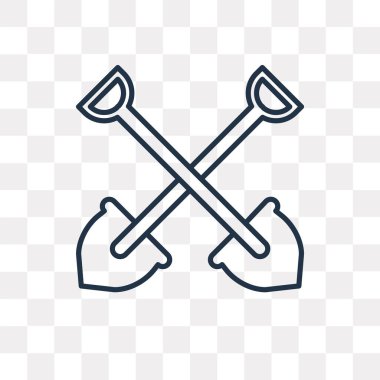 Kürek vektör anahat simgesini şeffaf arka plan üzerinde izole çalışma, yüksek kalitede doğrusal çalışma kürek saydamlık kavramı kullanılan web ve mobil olabilir