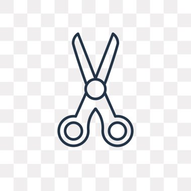 Vektör anahat simgesini şeffaf arka plan üzerinde izole makas, yüksek kalitede doğrusal makas saydamlık kavramı kullanılan web ve mobil olabilir