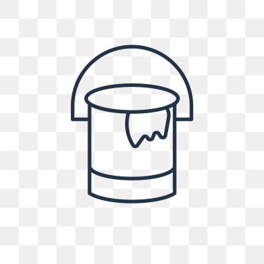 Boya Kovası vektör anahat simgesini şeffaf arka plan üzerinde yüksek kalitede doğrusal boya kovası saydamlık kavramı izole olabilir kullanılan web ve mobil