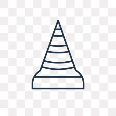 Trafik koni vektör anahat simgesini şeffaf arka plan üzerinde yüksek kalitede doğrusal trafik koni saydamlık kavramı izole olabilir kullanılan web ve mobil