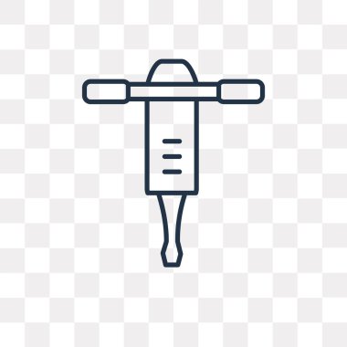 Jackhammer vektör anahat simgesini şeffaf arka plan üzerinde yüksek kalitede doğrusal Jackhammer saydamlık kavramı izole olabilir kullanılan web ve mobil