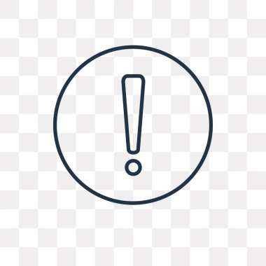 Uyarı vektör anahat simgesini şeffaf arka plan üzerinde yüksek kalitede doğrusal uyarı saydamlık kavramı izole olabilir kullanılan web ve mobil