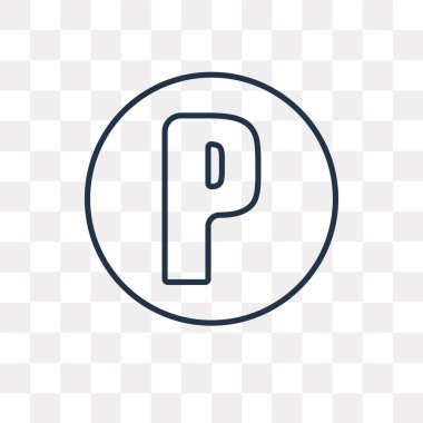 Vektör anahat simgesini şeffaf arka plan üzerinde izole otopark, yüksek kalitede doğrusal Park saydamlık kavramı kullanılan web ve mobil olabilir