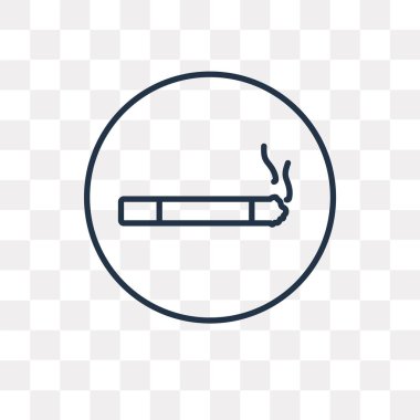 Saydam arka plan üzerinde yüksek kalitede doğrusal No Smoking saydamlık kavramı izole yok yasaktır vektör anahat simgesini kullandığınız web ve mobil olabilir