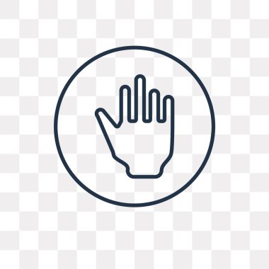 Dur vektör anahat simgesi şeffaf arka plan üzerinde yüksek kalitede doğrusal Stop saydamlık kavramı izole olabilir kullanılan web ve mobil