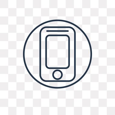 Kullandığınız web ve mobil telefon vektör anahat simgesini şeffaf arka plan üzerinde yüksek kalitede doğrusal telefon saydamlık kavramı izole olabilir