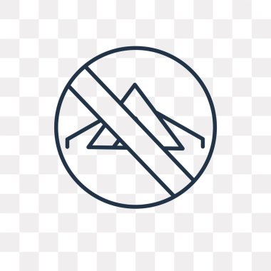 Saydam arka plan üzerinde yüksek kaliteli kullandığınız web ve mobil kamp hiçbir saydamlık kavramı olabilir doğrusal izole kamp yok vektör anahat simgesini