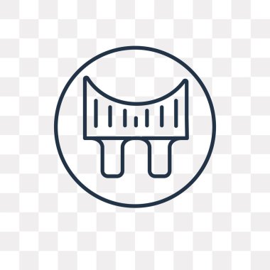 Bridge vektör anahat simgesini şeffaf arka plan üzerinde yüksek kalitede doğrusal köprü saydamlık kavramı izole olabilir kullanılan web ve mobil