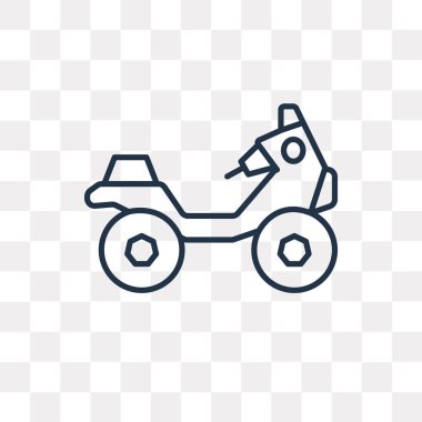 Motosiklet vektör anahat simgesini şeffaf arka plan üzerinde yüksek kalitede doğrusal motosiklet saydamlık kavramı izole olabilir kullanılan web ve mobil