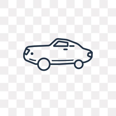 Araba vektör anahat simgesini şeffaf arka plan üzerinde yüksek kalitede doğrusal araba saydamlık kavramı izole olabilir kullanılan web ve mobil