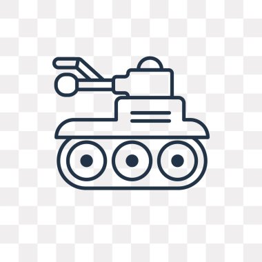 Tank vektör anahat simgesini şeffaf arka plan üzerinde yüksek kalitede doğrusal Tank saydamlık kavramı izole olabilir kullanılan web ve mobil