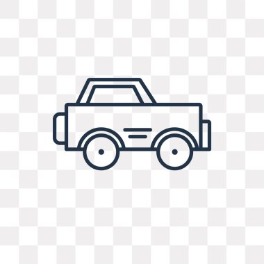 Araba vektör anahat simgesini şeffaf arka plan üzerinde yüksek kalitede doğrusal araba saydamlık kavramı izole olabilir kullanılan web ve mobil