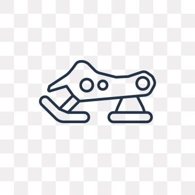 Karmobil vektör anahat simgesini şeffaf arka plan üzerinde yüksek kalitede doğrusal Snowmobile saydamlık kavramı izole olabilir kullanılan web ve mobil