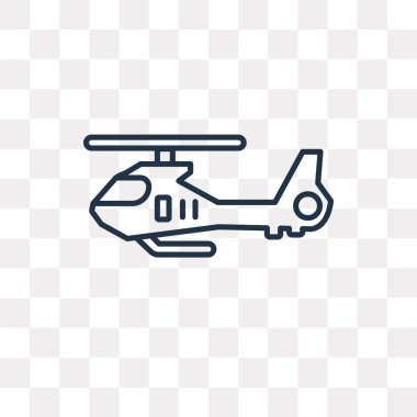 Helikopter vektör anahat simgesini şeffaf arka plan üzerinde yüksek kalitede doğrusal helikopter saydamlık kavramı izole olabilir kullanılan web ve mobil