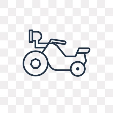 Motosiklet vektör anahat simgesini şeffaf arka plan üzerinde yüksek kalitede doğrusal motosiklet saydamlık kavramı izole olabilir kullanılan web ve mobil