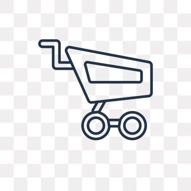 Sepeti vektör anahat simgesini şeffaf arka plan üzerinde yüksek kalitede doğrusal sepeti saydamlık kavramı izole olabilir kullanılan web ve mobil
