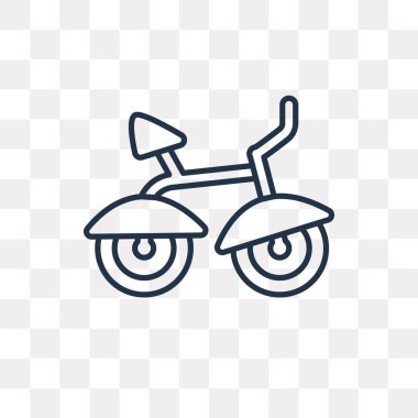 Bisiklet vektör anahat simgesini şeffaf arka plan üzerinde yüksek kalitede doğrusal Bisiklet saydamlık kavramı izole olabilir kullanılan web ve mobil