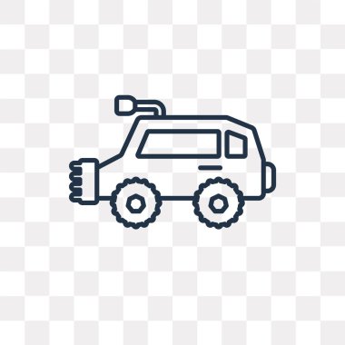 Tüm arazi araç vektör anahat simgesini şeffaf arka plan üzerinde yüksek kaliteli tüm arazi araç saydamlık kavramı kullanılan web ve mobil olabilir doğrusal izole