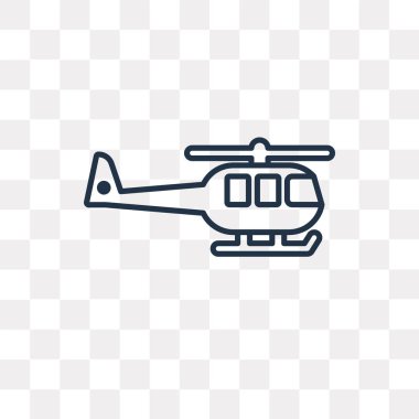 Helikopter vektör anahat simgesini şeffaf arka plan üzerinde yüksek kalitede doğrusal helikopter saydamlık kavramı izole olabilir kullanılan web ve mobil
