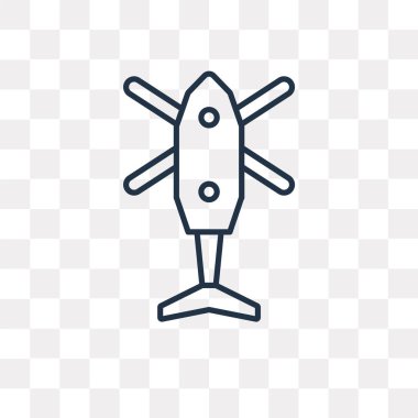 Helikopter vektör anahat simgesini şeffaf arka plan üzerinde yüksek kalitede doğrusal helikopter saydamlık kavramı izole olabilir kullanılan web ve mobil